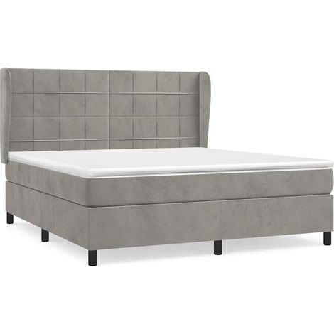 Maison Exclusive - Boxspringbett mit Matratze Hellgrau 180x200 cm (1/5)