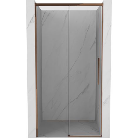 Mexen Rox Schiebetür für Dusche 135 cm, transparent, Roségold - 8C2-135-000-60-00
