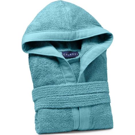 Accappatoio Caleffi Home cotone cappuccio cintura anis