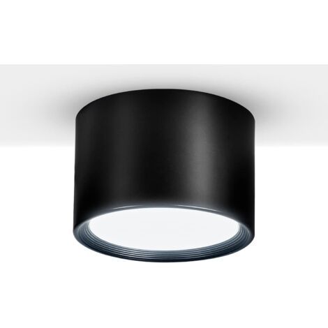 Spot plafond LED Noir Blanc Chaud 6000K 12W Luminaire Plafonnier salon salle à manger cuisine couloir chambre Φ8,5CM (1/5)