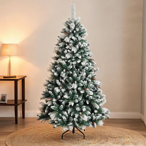 Sapin de Noël grün Weiß en kunststoff Metall 114 x 114 x 180 cm (1/5)