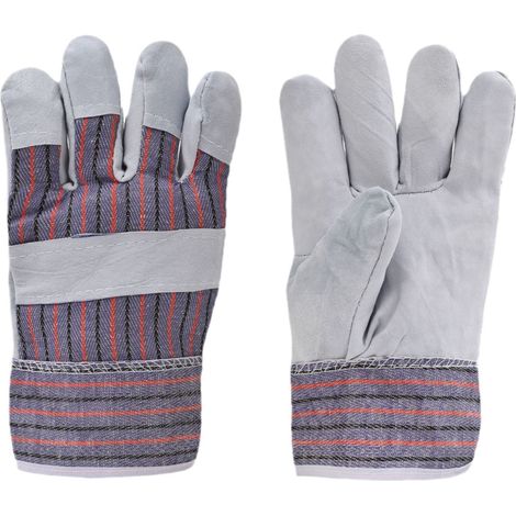 5 Paar Pack Leder Palm Arbeit Handschuhe Rindsleder Leder Wildleder Finish A Grade Premium (1/4)