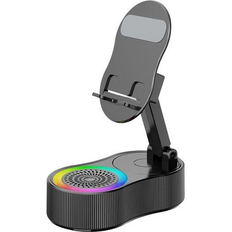Support téléphone bureau amélioré support RVB portable réglable avec microphone et haut-parleur pour comptoir table chevet