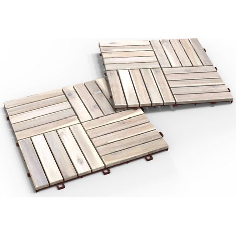 iWerk Holzfliese Akazie Cocos 30 x 30 x 1,5 cm 10 Stück Holzfliese