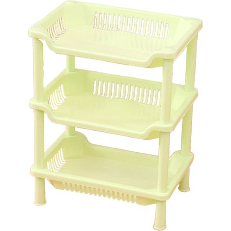Étagère de salle de bain à 3 niveaux, support en polypropylène, installation facile, étagères de rangement pour salle de bain et cuisine. (1/5)