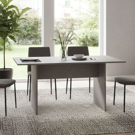 Dmora - Consola extensible lavanda, Mesa de comedor con apertura abatible, Consola multiusos extensible, 100% Made in Italy, 120x70h75 cm, Cemento, con embalaje reforzado (1/5)