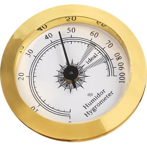 Stück analoge Hygrometer aus Messing, 5 x 3,8 cm, Genauigkeit +/- 5 %, für Zigarrenkistenschrank (1/5)
