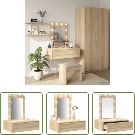 Coiffeuse moderne - Table de Toilette Marron 60 x 40 x 70 cm Bois d'ingénierie (1/5)