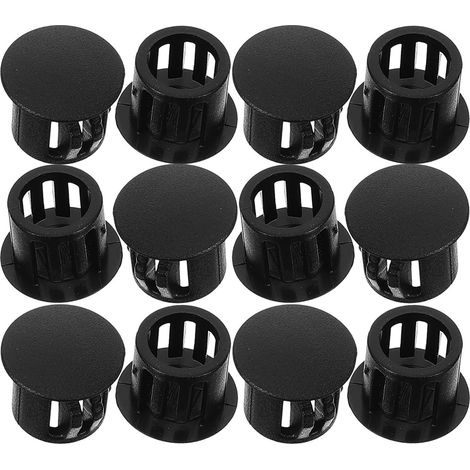 Bouchons à Trou Rond en Nylon Noir 50 Pièces pour Meubles Réutilisables, Forme Ronde, pour Armoire et Fauteuil, Cache Discret des Ouvertures, Lot de 50 (1/5)