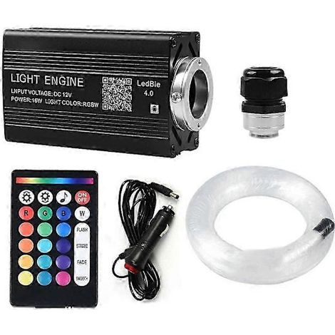 Kit de 500 lumières étoilées à fibre optique pour décoration de voiture et maison, avec télécommande.