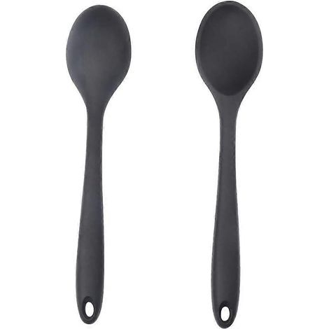 cucharas de cocina de silicona, resistentes al calor, antiadherentes, con mango largo.