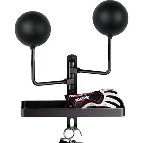 Support de casque de moto, support mural rotatif à 180°, aucun perçage requis, support de rangement de ceinture à double boule, accessoires de moto (1/5)