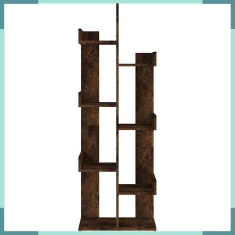 Bibliothèque - 816005 - 48 x 25,5 x 140 cm - Chêne fumé - Bois d'ingénierie (1/5)