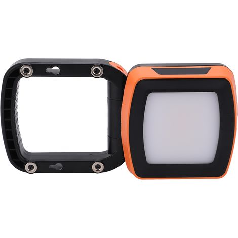 Lampe de travail LED portable rechargeable, projecteur pliable avec support, éclairage universel pour voiture et moto, couleur orange (1/5)