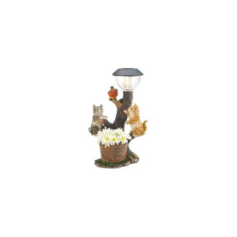 Figurine solaire écureuil en résine, lampe d'extérieur, décoration jardin –