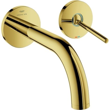 GROHE Grifo de pared para lavabo de 2 agujeros Atrio 29410 FMS Salida 185mm cool sunrise, 29410GL0