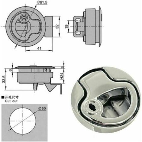NALOOKAMIC  Loquet de trappe de bateau en alliage de zinc avec serrure pour porte de yacht, remorque, camping-car, pont, armoire.