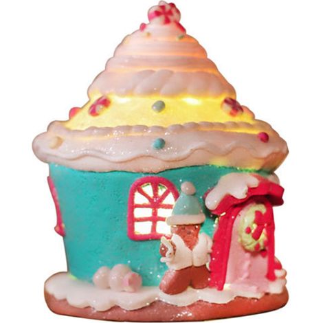 LED-Weihnachts-Süßigkeitenhaus-Ornament, leuchtendes Lebkuchenhaus für Kaminsims, Tisch, Küche, Party, Heimdekoration (1/3)