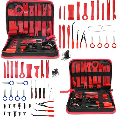Jiubiaz Auto Werkzeug Verkleidung Demontage Werkzeug Set 48 Tlg mit Hebeln Cliphebern Radio Ausbau und Reißverschluss Tasche für Innenraum (1/5)