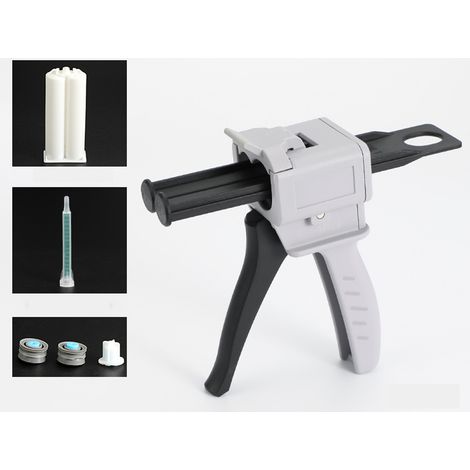 CSPARKV 50ml Epoxy Dispenser Gun, AB Epoxy Glue Gun Handle Applicator for Mixing Glue, 1:1 Ratios (Gun)