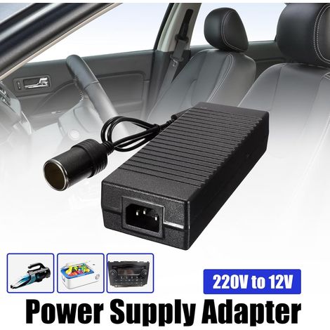 Convertitore di tensione da 220 V a 12 V: adattatore di alimentazione per auto da 180 W/15 A, adattatore di alimentazione CA-CC con presa accendisigari per compressore e aspirapolvere per auto (1/4)