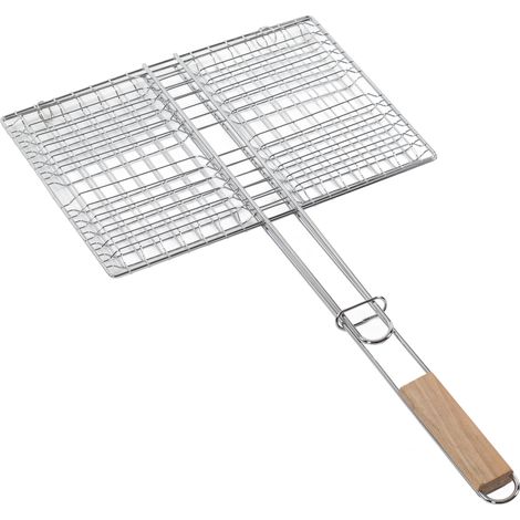 Grillrost aus Edelstahl, extra große Grillzange, Grillkorb für den Außenbereich (1/5)