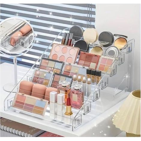 Organisateur maquillage et cosmétiques présentoir vernis à ongles rangement produits de beauté parfums 7 niveaux pour ranger (1/4)