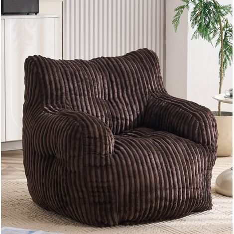 Sitzsack aus Cord mit Memory-Schaumstoff Braun OKMYHOME (1/5)