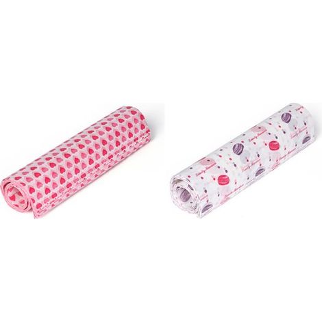 100 fogli di carta cerata per San Valentino, ideale per salumi, panini, dolci e biscotti impermeabile, resistente all'olio e adatta per cestini da picnic. Con cuore e M (1/2)