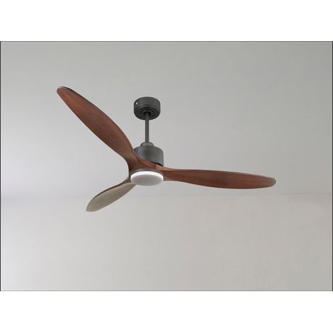 Modulo Regular Ring - Super destratificateur et ventilateur DC 166 cm Gris basalte pales bois rouge sans Lumière 30 à 60 m² (1/5)