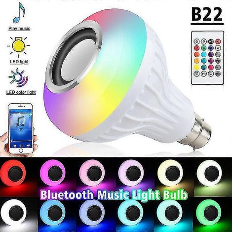 Ampoule LED intelligente 12 W B22 avec haut-parleur Bluetooth RGB et télécommande (1/5)