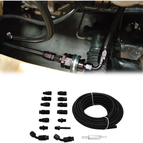 EFI PTFE 6AN 3/8" LS Swap Kraftstoffleitungs-Anschlussset, 25 ft E85 Nylon-Kraftstoffleitung (ZZ-1055-7.6+AN6-14-BK) (1/5)