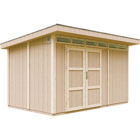 Caseta de jardín de CALIDAD PREMIUM 8,7m²-L412xW279cm - TIMBELA M904A