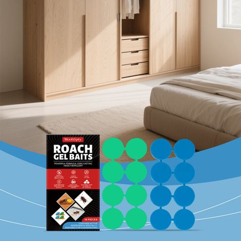 Cockroach bait sticky patches for indoor living room, convenient for removing cockroach nests, household use -- Cockroach bait sticky patches 16 + adhesive backing 16 (1/5)
