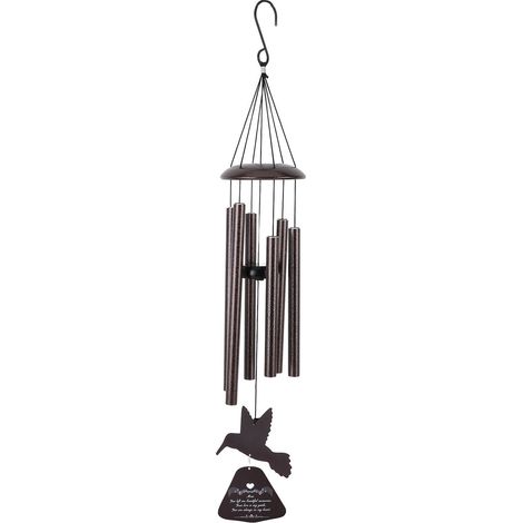 Carillons éoliens avec colibri 36 pouces, en aluminium et fer, ton profond, mémorial pour Patio, jardin, décoration de cour, modèle mère en Bronze (1/5)