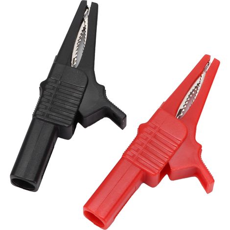 2 pièces pinces crocodile isolées en laiton U08 4mm pour équipement de test électrique 32A/1000V