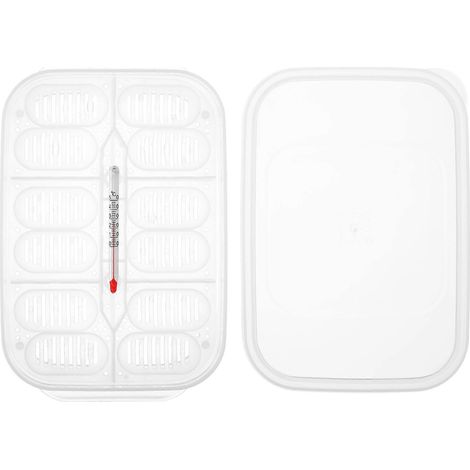 Boîte d'élevage en plastique pour œufs de reptiles et d'amphibiens, avec contrôle de la température, 12 compartiments, 1 unité (1/5)