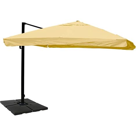 Ombrellone catering 3x4m (Ø5m) poliestere/alluminio 26kg crema con base 040003334