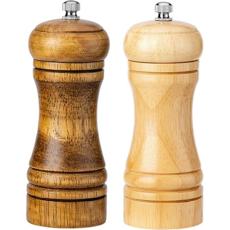 Ensemble de moulins à sel et poivre en bois, moulin manuel 2 5 (1/5)