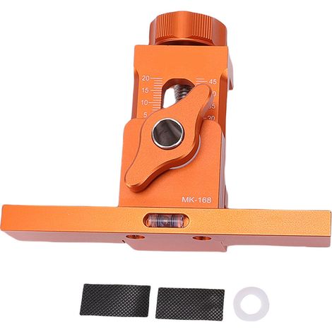 Gabari montage porte meuble avec bull niveau base support outil positionnement aluminium réglable orange (1/5)