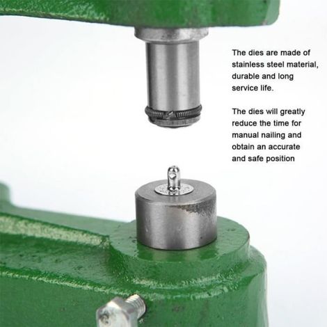 Fdit pièces de machine de presse à main Matrice à bouton-pression 4 pièces Kits de remplacement en acier inoxydable Mold Silver (1/4)