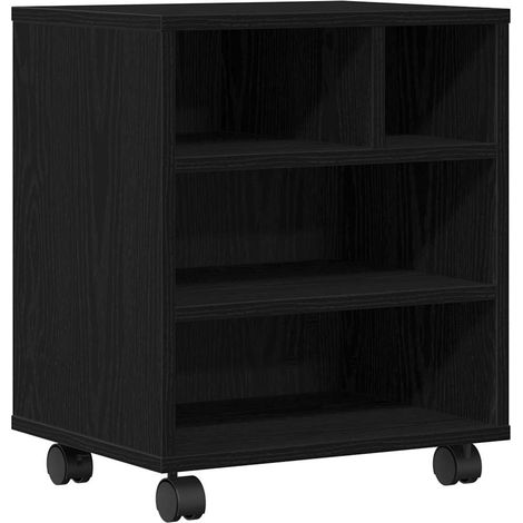 Support d'imprimante avec stockage Chêne noir 41 x 32 x 48 cm
