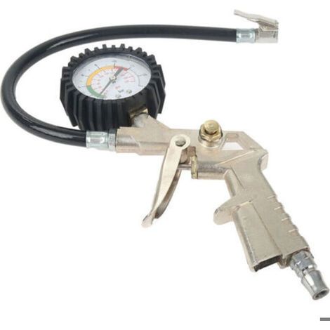 Manomètre De Pression Gonfleur pour Pneu Voiture Motocyclette Noir (1/5)