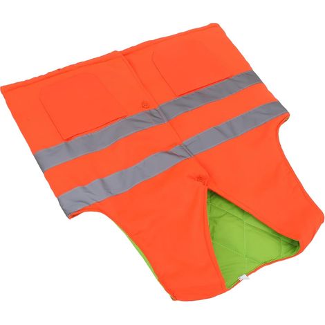 Gilet de Sécurité Réfléchissant Isolé pour Travailleurs Veste Hiver Thermique Haute Visibilité avec Poches pour Construction et Assainissement (1/5)