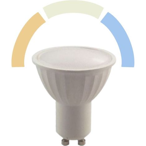 Ampoule LED dichroïque GU10 6W CTT 3000K-4000K-6000K avec sélecteur manuel