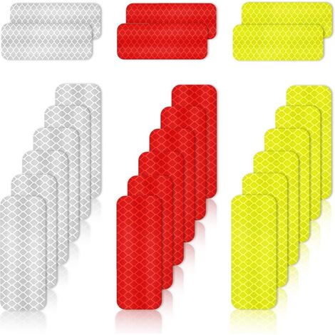 24Pcs Reflective Tape Sticker Safety Warning Reflectors for Clothing Backpacks Motorcycles Bicycles Reflector Stickers 3 8cm/1.18 3.15inch (1/5)