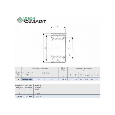 Roulement à rouleaux cylindriques NAG4901-IKO