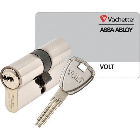 Vachette – Cylindre de serrure nickelé 30x40 mm – 6 goupilles en acier trempé – 4 clés réversibles – Haute capacité combinatoire (1/3)