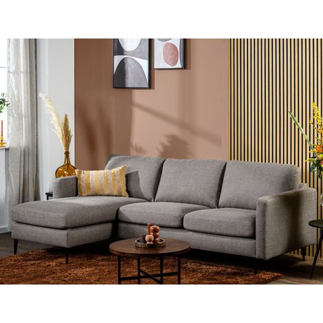 Ecksofa Frank Stoff taupe links/rechts