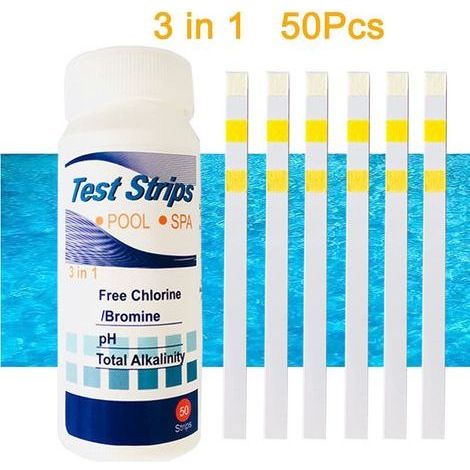 Papier de test de piscine 3 en 1, papier de test de pH, papier de test de chlore résiduel, 50 papiers de test de qualité de l'eau (1/5)